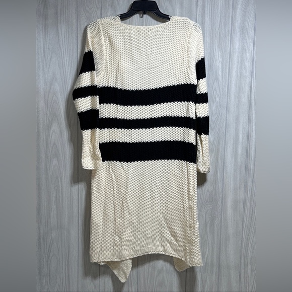 Simplee Striped Knit Open Front Duster Cardigan Size Small - Picture 4 of 9